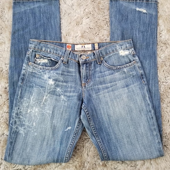 Juicy Couture Vintage Bleach Flower Jeans Size 27 - Picture 2 of 5
